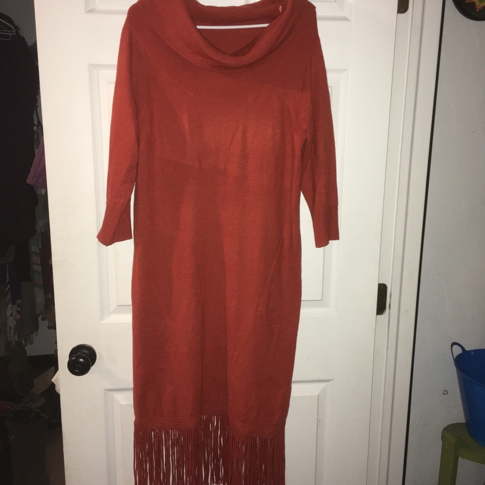 6 FOR $25 Orange retro sweater dress NY & Co.